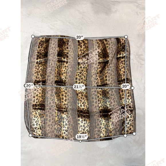 Vintage Style Sheer Leopard Print Square Scarf Gold Brown Animal Pattern 20x20 - Picture 5 of 5